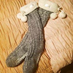 Pink by Victoria Secret cozy sherpa lined socks